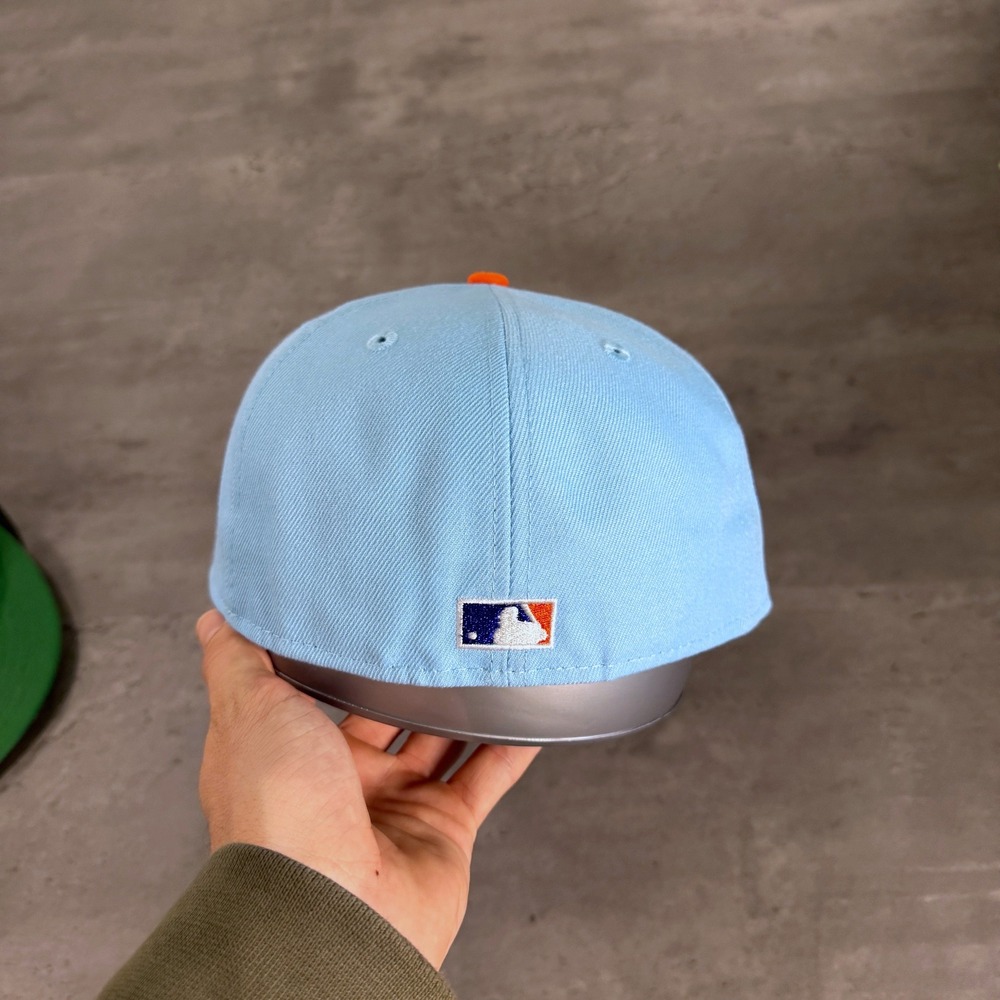 Hat Club Pittsburgh Pirates New Era Cap 7 1/4 Gulf Racing Light Blue Orange - Picture 5 of 7